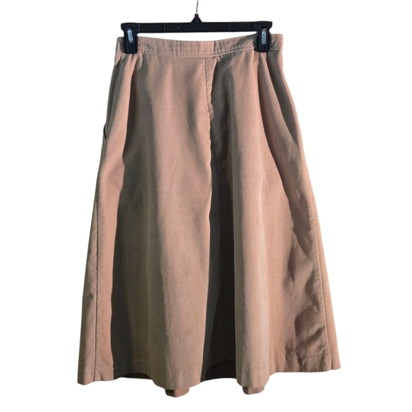 Vintage Dimensions V Corduroy Skirt Women’s Size 10 Beige High Waist A-Line - Picture 2 of 11